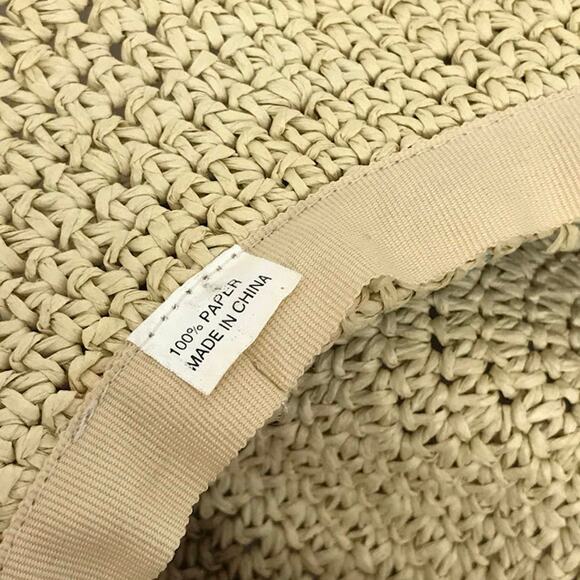 Woven Straw Paper Hat OS Multicolor 100% Paper Pastel Lightweight Summer - Picture 5 of 5